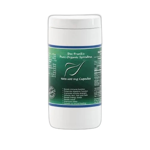 Pure Organic Spirulina 600mg Capsules 500s